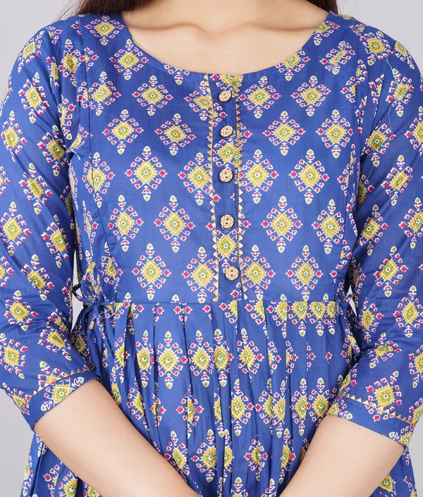 Blue_Maternity_and_Feeding_Gown_for_women_|_Pure_Cotton_Sanganeri_Print_Gown