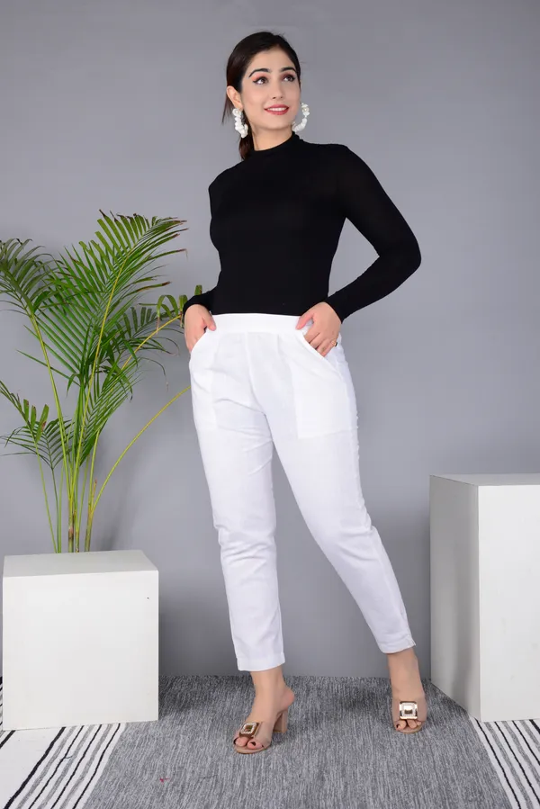 White_Regular_Fit_Solid_Pant_for_Girls_|_Pure_Cotton_Classic_Comfort_Wear