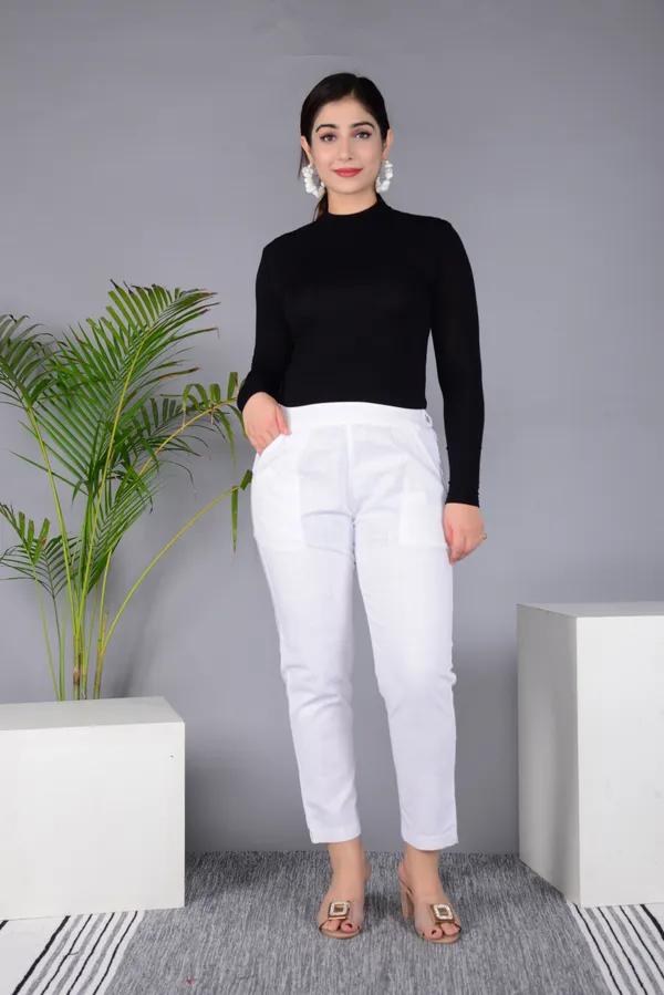 White_Regular_Fit_Solid_Pant_for_Girls_|_Pure_Cotton_Classic_Comfort_Wear