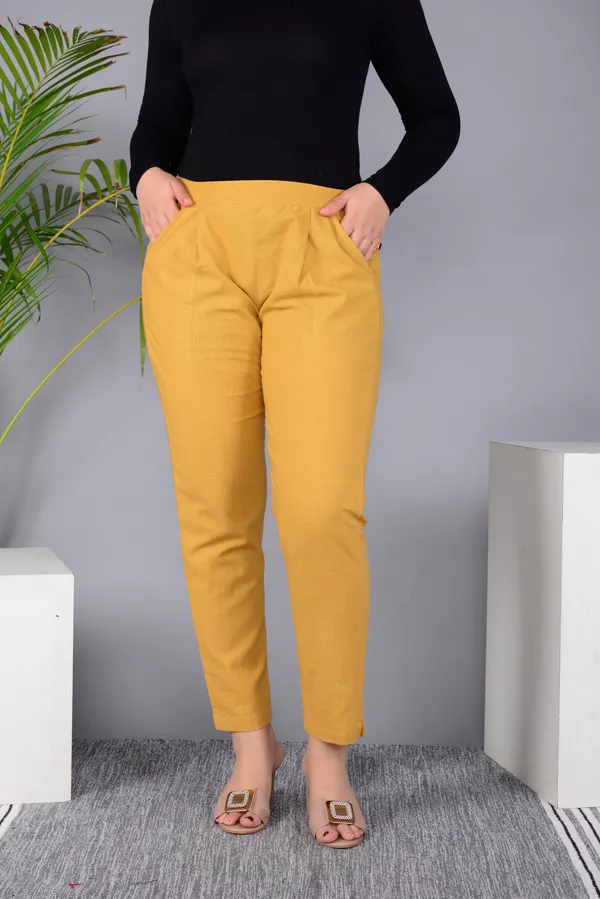 Yellow_Regular_Fit_Solid_Pant_for_Girls_|_Pure_Cotton_Classic_Comfort_Wear