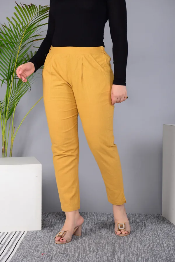Yellow_Regular_Fit_Solid_Pant_for_Girls_|_Pure_Cotton_Classic_Comfort_Wear