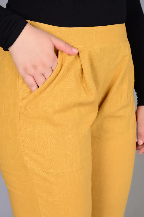 Yellow_Regular_Fit_Solid_Pant_for_Girls_|_Pure_Cotton_Classic_Comfort_Wear