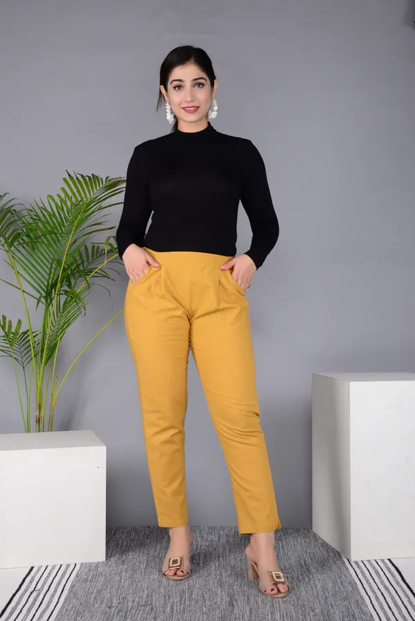 Yellow_Regular_Fit_Solid_Pant_for_Girls_|_Pure_Cotton_Classic_Comfort_Wear