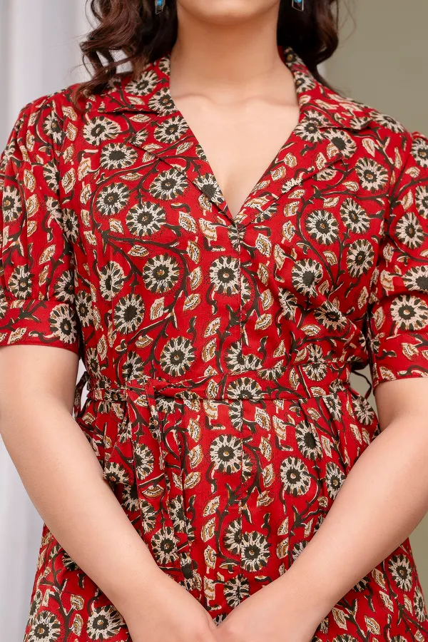 Maroon_Printed_Regular_Fit_Solid_Cotton_Co-Ords_Set_For_Women
