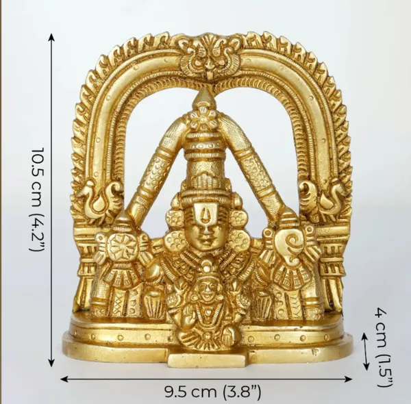 Golden_Handcrafted_Superfine_Brass_Shree_Tirupati_Balaji_Darbaar,_Shree_Venkateshwara_With_Maa_Padma_Idol_(10_X_4_X_10_Cm)