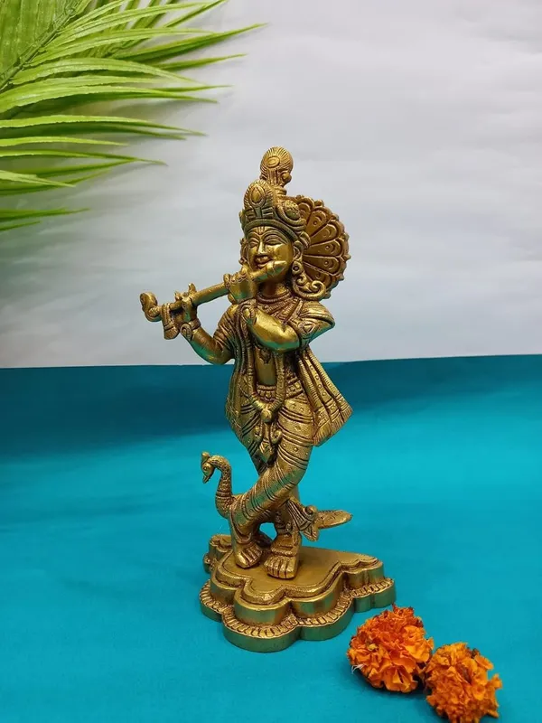 Golden_Handcrafted_Superfine_Brass_Antique_Shree_Radha_Krishna_Ji_Idol_Standing_On_A_Brass_Base_(20_X_7_X_17_Cm)