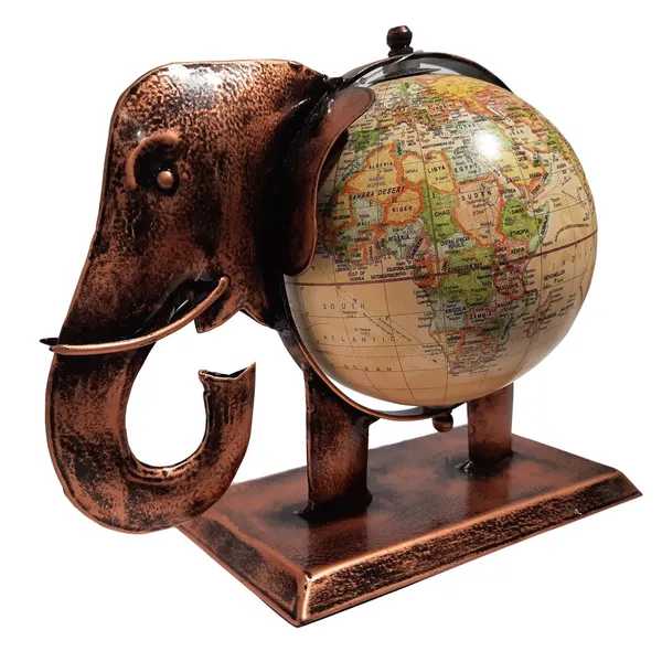 Copper_Metal_Table_Globe_Elephant_Shaped_With_A_Revolving_Tummy_(25_X_10_X_20_Cm)