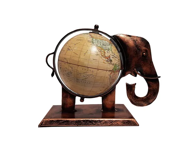 Copper_Metal_Table_Globe_Elephant_Shaped_With_A_Revolving_Tummy_(25_X_10_X_20_Cm)