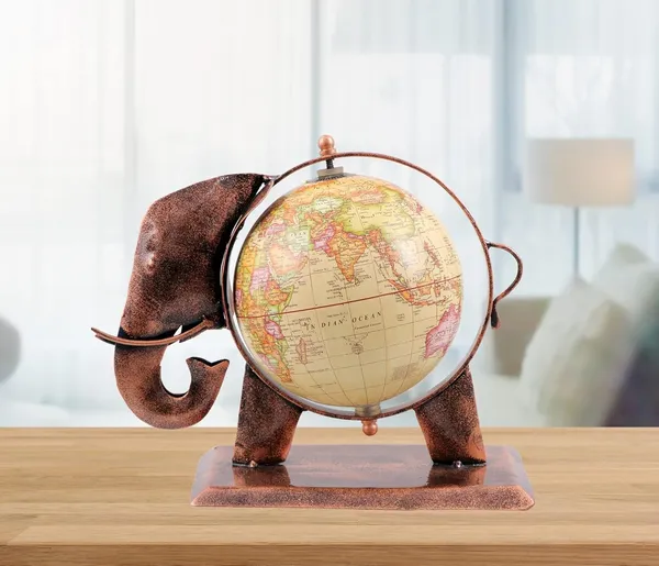 Copper_Metal_Table_Globe_Elephant_Shaped_With_A_Revolving_Tummy_(25_X_10_X_20_Cm)