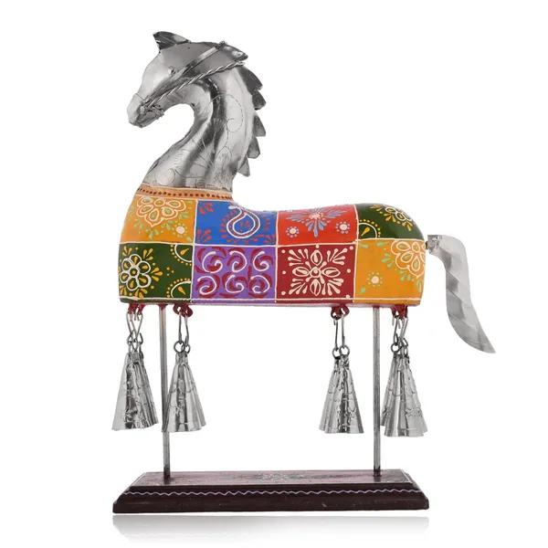 Golden_Handcrafted_Horse_Tabledecor_With_Bells_And_Handpainted_Saddle_(25_X_9_X_40_Cm)