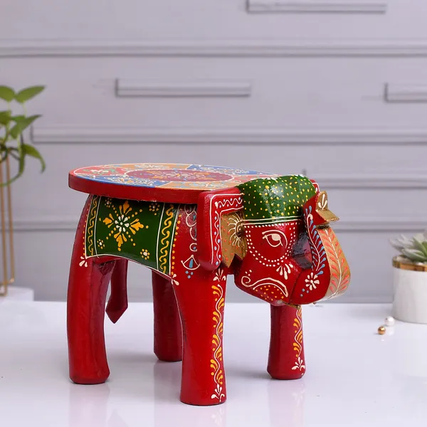 Red_Mandala-_Hand_Painted_Wooden_Elephant_Shaped_Stool_|_For_Home_&_Office_Decoration