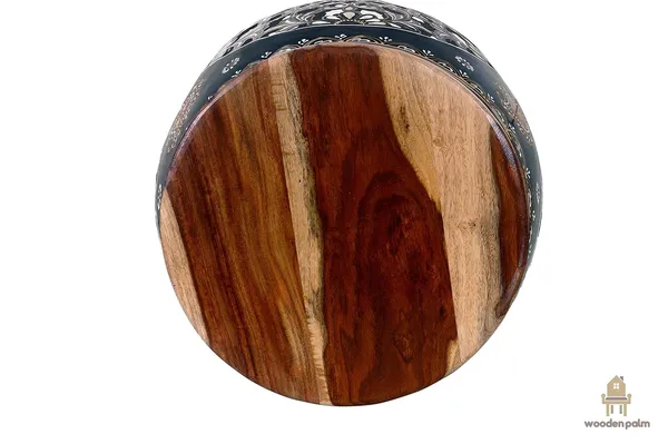 Black_Mandala_Handpainted_Metal_Round_Barrel_Shaped_Stool_With_Mango_Wood_Top_(30_X_30_X_47_Cm)