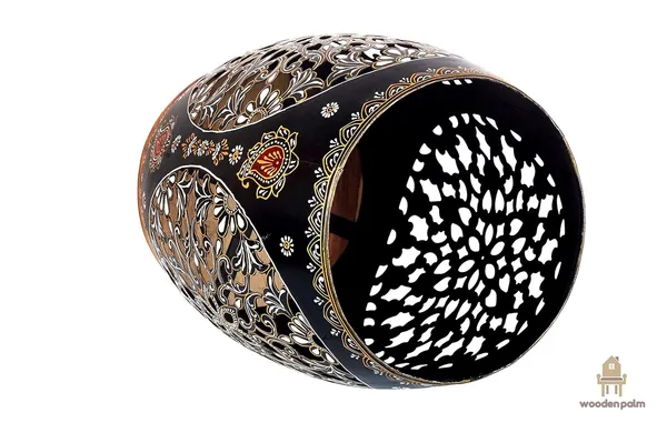 Black_Mandala_Handpainted_Metal_Round_Barrel_Shaped_Stool_With_Mango_Wood_Top_(30_X_30_X_47_Cm)