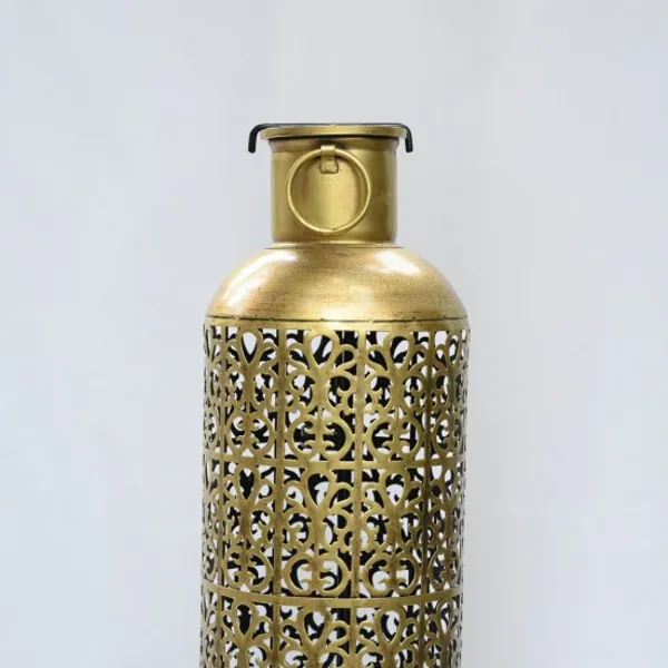 Golden_Netted_Bronze_Textured_Standing_Metal_Tea_Light_Holder_Ambient_Floor_Lamp_(Set_Of_3)_(107_X_23_X_7_Cm)