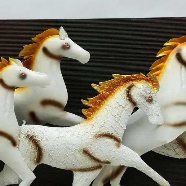 White_Anti_Rust,_Wooden_Backdrop_Seven_Galloping_Mighty_Horses_Wall_Mount_Metal_Wall_Decor_(133_X_63_X_12_Cm)