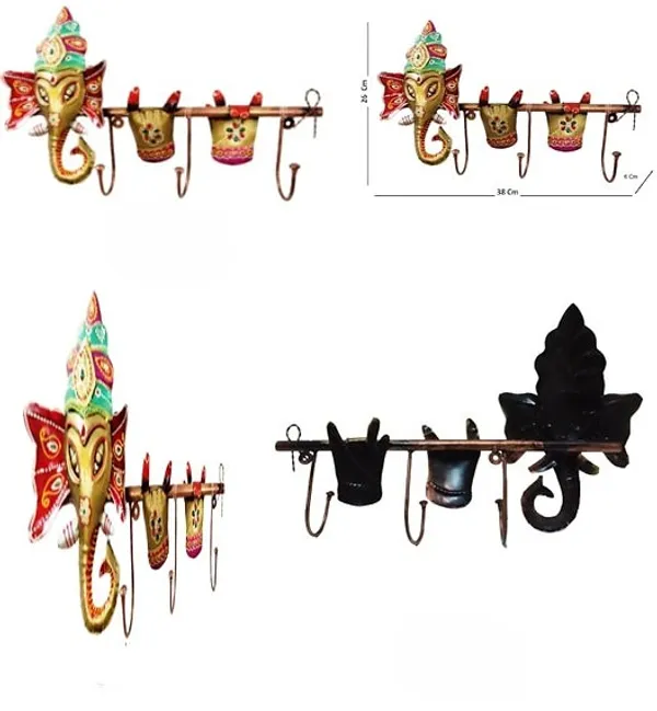 Golden_Lord_Shree_Ganpati_Playing_Flute_Key_Holder_With_Handpainted_Ears_And_A_Turban_(37_X_24_X_7_Cm)