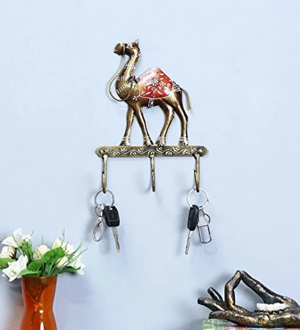 Golden_Camel_Key_Holder_With_Hand_Painted_Hump_Saddle_|_For_Home_&_Office_Decoration_|_(25_X_17_X_7_Cm)
