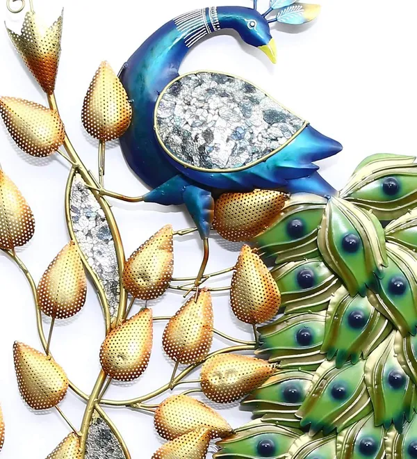 Green_&_Golden_Iron_Backlit_Novelty_Peacock_Wallmount_With_Long_Tail_(165_X_104_X_9_Cm)
