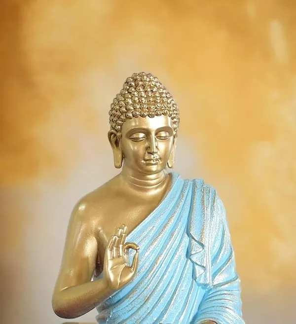 Skyblue_&_Golden_Meditating_Blessing_Buddha_Resin_Statue_(61_X_37_X_20_Cm)