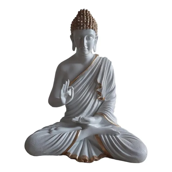 White_Meditating_Blessing_Buddha_Resin_Statue_(61_X_37_X_19_Cm)