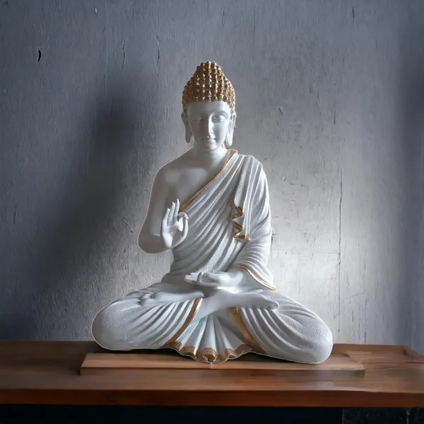 White_Meditating_Blessing_Buddha_Resin_Statue_(61_X_37_X_19_Cm)