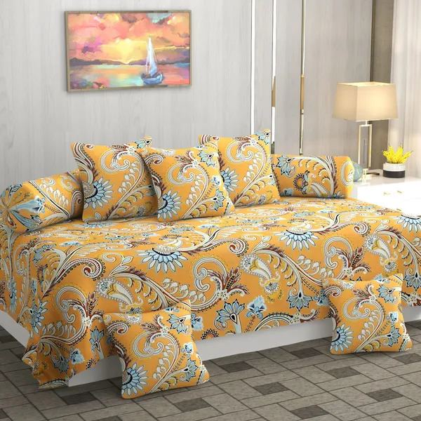 Super_Soft_Glace_Cotton_Autumn_Fall_Prints_Diwan_Set_For_Living_Room,_Diwan_Set_Covers_Cotton,_8Pc-_Flowery_Maze_Mustard