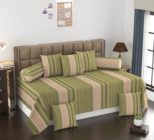 Super_Soft_Glace_Cotton_Geometrical_Prints_Diwan_Set_For_Living_Room,_Diwan_Set_Covers_Cotton,_8Pc-_Striking_Parallels-_Green.