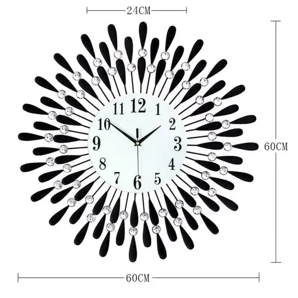 Diamonds_Metallic_Wall_Clock_Black