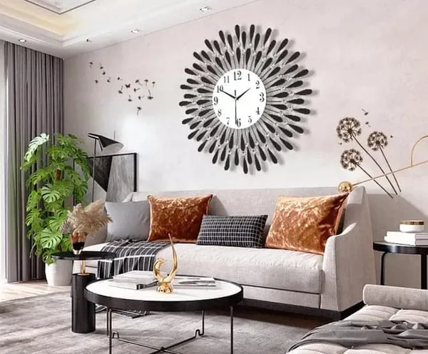 Diamonds_Metallic_Wall_Clock_Black
