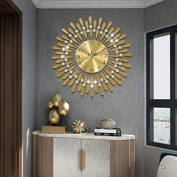 Diamonds_Metallic_Wall_Clock_Gold