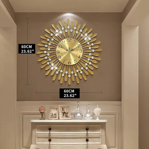 Diamonds_Metallic_Wall_Clock_Gold