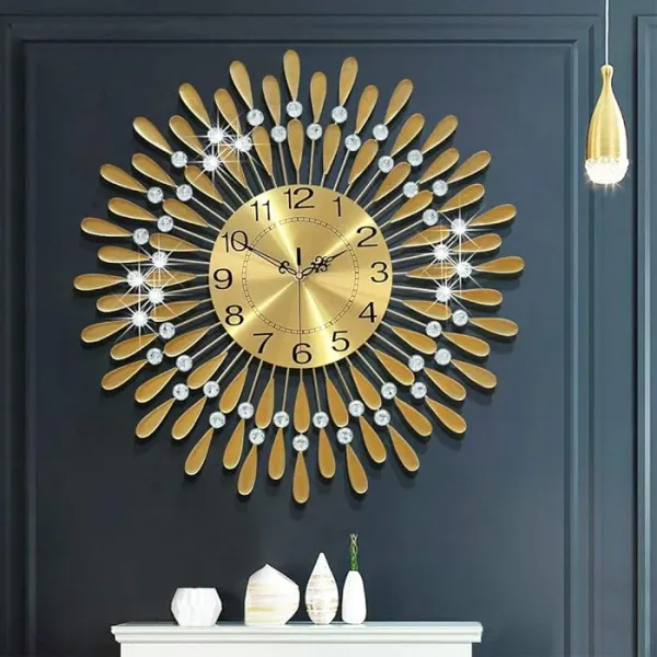 Diamonds_Metallic_Wall_Clock_Gold