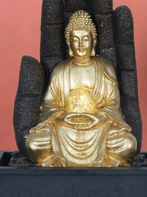 Metallic_Indoor_Buddha_Blessing_Hand_Tabletop_Waterfall_(27_X_27_X_42_Cm)