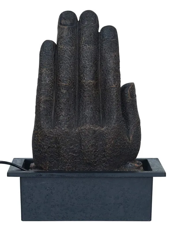 Metallic_Indoor_Buddha_Blessing_Hand_Tabletop_Waterfall_(27_X_27_X_42_Cm)