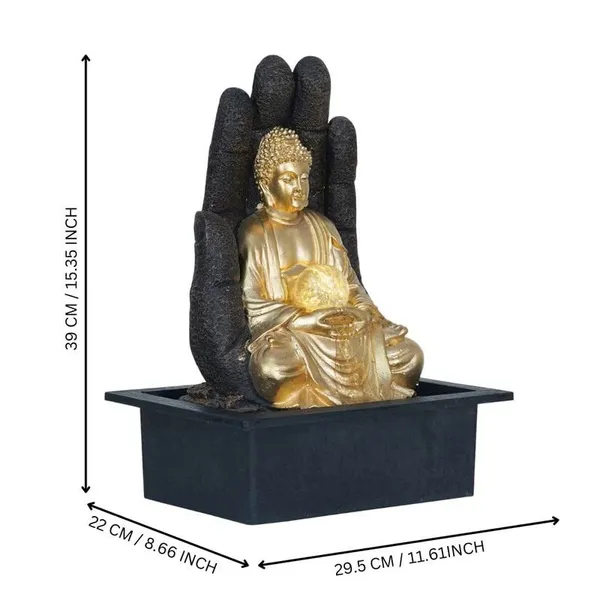 Metallic_Indoor_Buddha_Blessing_Hand_Tabletop_Waterfall_(27_X_27_X_42_Cm)
