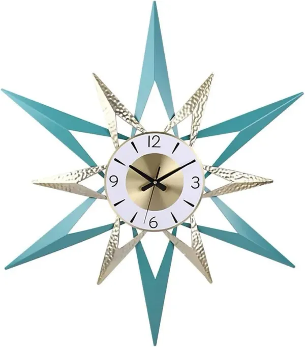 Wall_Clock_3D_Mid-Century_Starburst_Design-_Skyblue