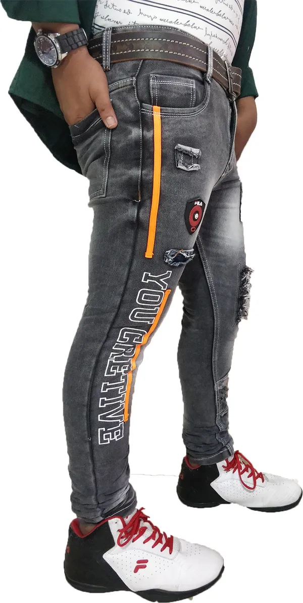 Dark_Grey_Cotton_Blend_Slim_Fit_Jeans_For_Men_With_Diagonal_Pocket