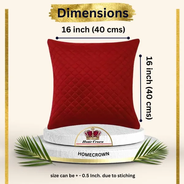 Set_Of_5_Red_Soft_Velvet_Quilted_Cushion_Covers
