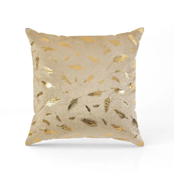 Set_Of_2_Beige_Velvet_Cushion_Covers_|_Feather_Print_Soft_Faux_Fur_Cushion_Covers_|_For_Sofa_&_Couch