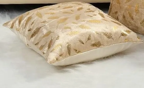 Set_Of_2_Beige_Velvet_Cushion_Covers_|_Feather_Print_Soft_Faux_Fur_Cushion_Covers_|_For_Sofa_&_Couch