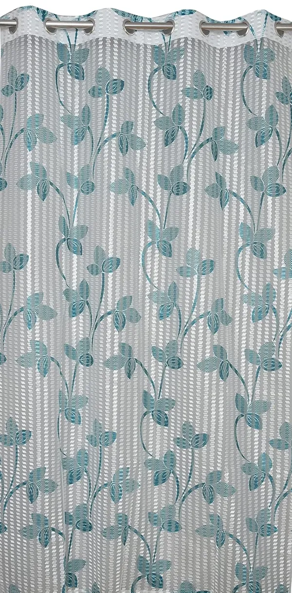 Set_Of_2_Aqua_Tissue_Net_Floral_Curtains_|_For_Living_Room_Bedroom_Offices