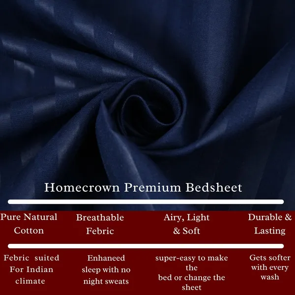 Navy_Blue_Microfiber_Soft_Cotton_King_Size_Double_Bedsheet_Set_With_2_Pillow_Covers__Satin_Striped_Ideal_Hotels_And_Guest_Rooms