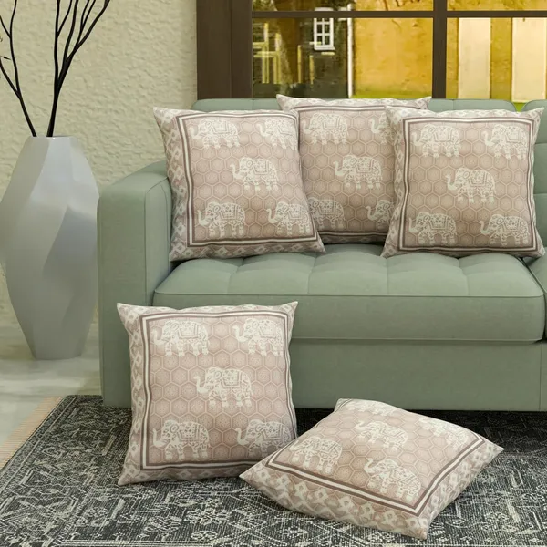 Set_Of_5_Cream__Velvet_Cushion_Covers_Elephant_Print_Decorative_Throw_Pillow_Covers_For_Sofa_Couch_Bed_And_Living_Room