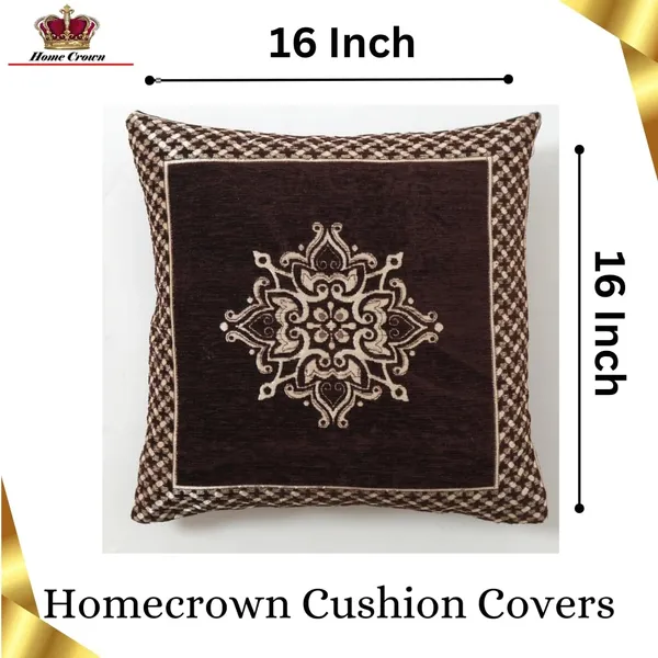 Set_Of_5_Brown_Velvet_Floral_Cushion_Covers_|_For_Sofa_&_Couch