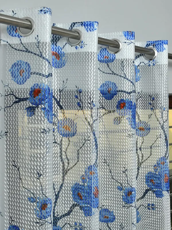 Set_Of_2_Aqua_Tissue_Net_Floral_Curtains_|_For_Living_Room_Bedroom_Offices