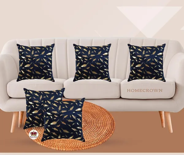 Set_Of_5_Blue_Soft_Velvet_Fabric_Feather_Print_Decorative_Faux_Fur_Cushion_Covers_For_Couch_Sofa_Bed