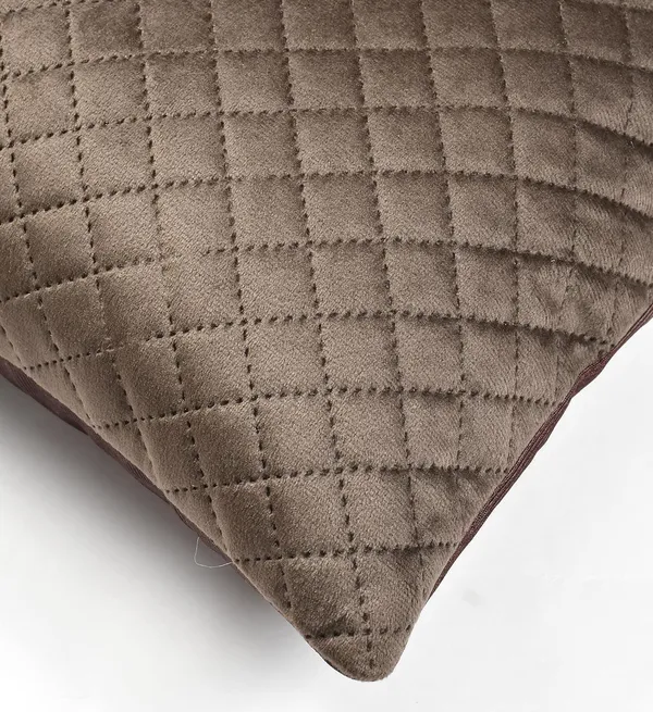 Set_Of_5_Brown_Soft_Velvet_Quilted_Cushion_Covers