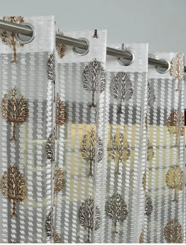 Set_Of_2_Brown_Tissue_Net_Floral_Curtains_|_For_Living_Room_Bedroom_Offices