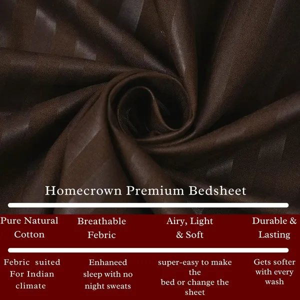 Brown_Microfiber_Soft_Cotton_King_Size_Double_Bedsheet_Set_With_2_Pillow_Covers__Satin_Striped_Ideal_Hotels_And_Guest_Rooms