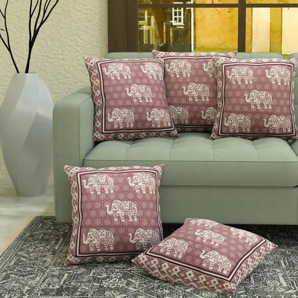 Set_Of_5_Velvet_Cushion_Covers_Elephant_Print_Decorative_Throw_Pillow_Covers_For_Sofa_Couch_Bed_And_Living_Room_(Peach)